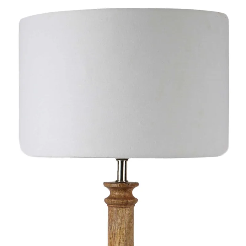 Mintra Wooden Table Lamp - Brown,White media 4