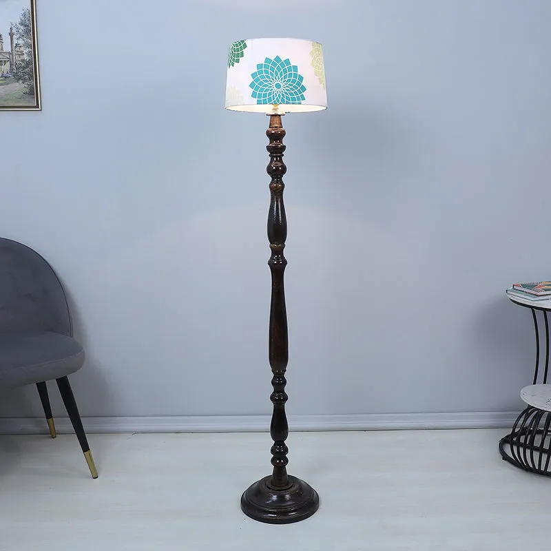 Akari Totem Printed Mango Wood Floor Lamp - Black media 2