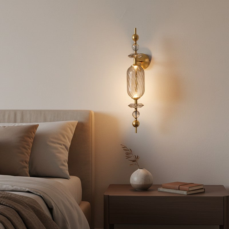 Crystal Drizzle Metal and Glass LED Wall Lamp media 3