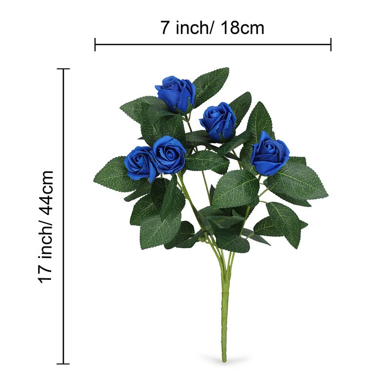 Artificial Blue Rose Sticks - Set Of Two media 6