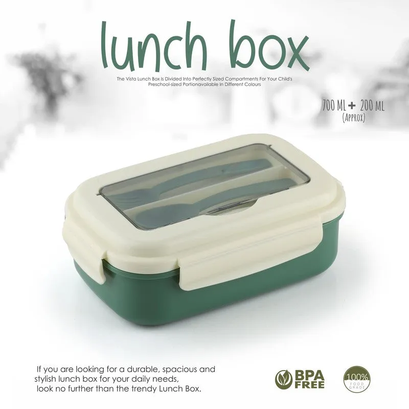 HomeEssentials Green Plastic Lunch Box - 900 ml media 3