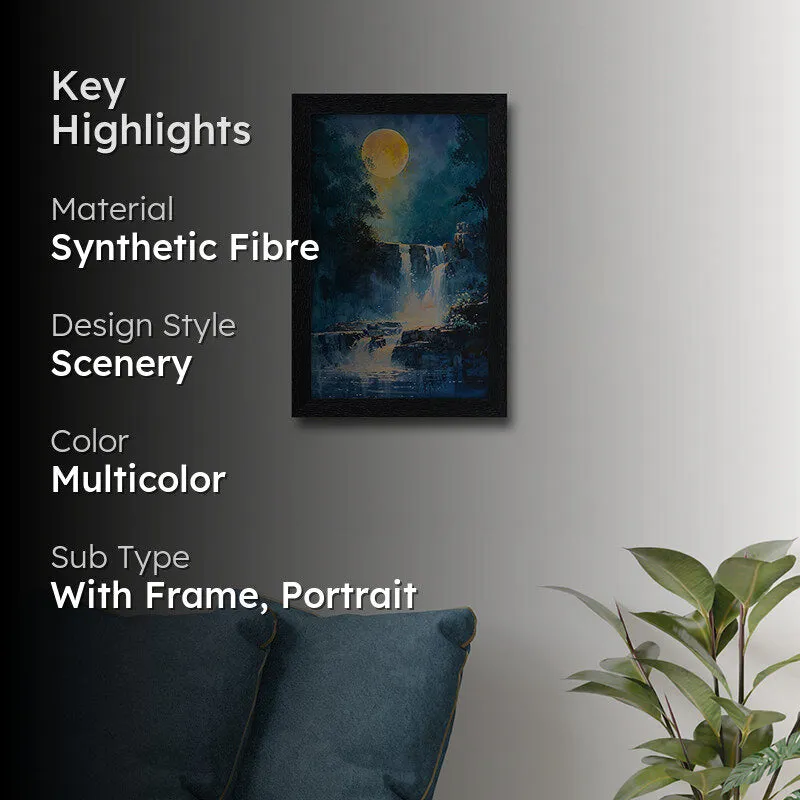 Moonlit Waterfalls Wall Painting media 2