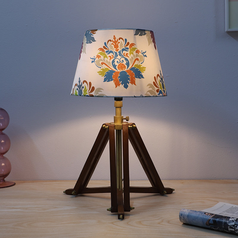 Nordlys Printed Tripod Mango Wood Table Lamp - Multicolor