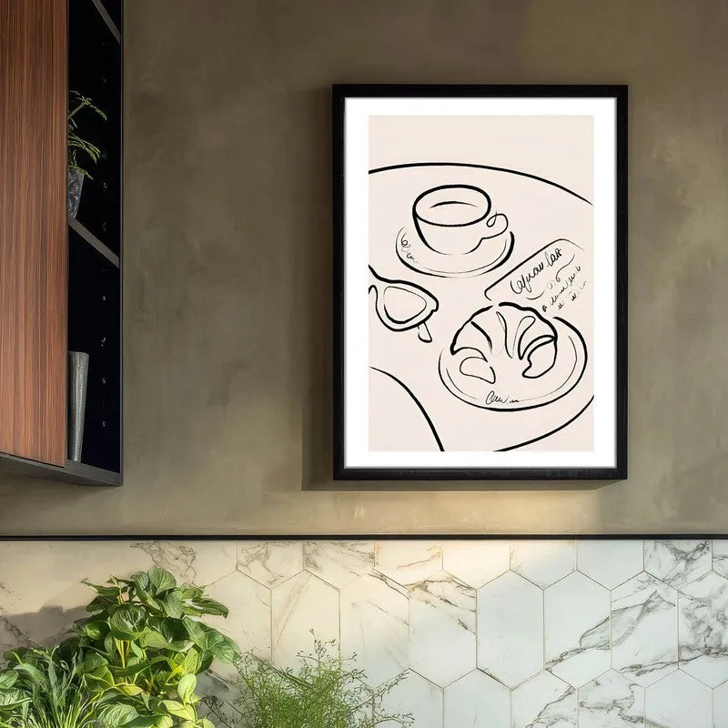 Contour Cuisine Archival Canvas Wall Art - Black media 3