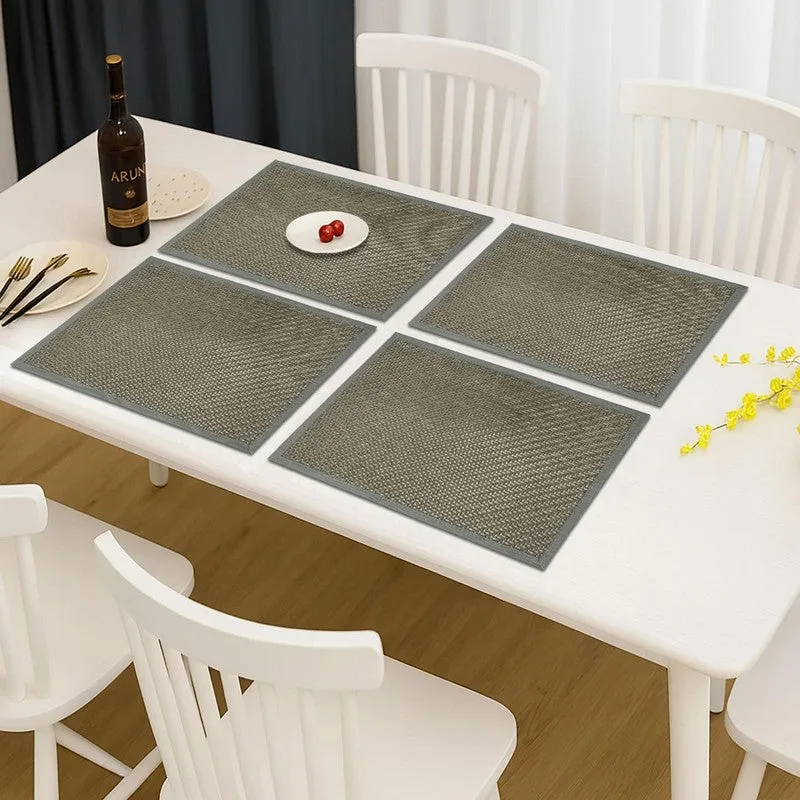 Rustayne Grey Rectangle PVC Table Mats - Set Of Four media 1
