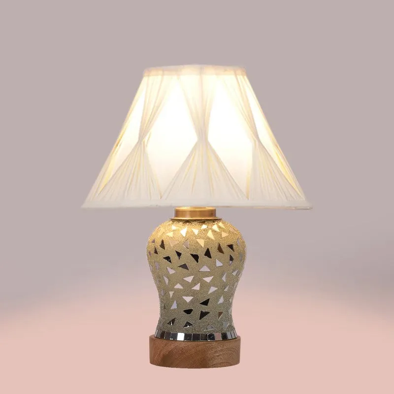 Liora Smocked Wooden Table Lamp - Multicolor media 5