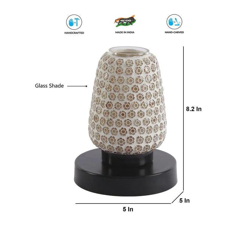 Blissora Mosaic Glass Table Lamp With Wooden Base - Multicolor media 8