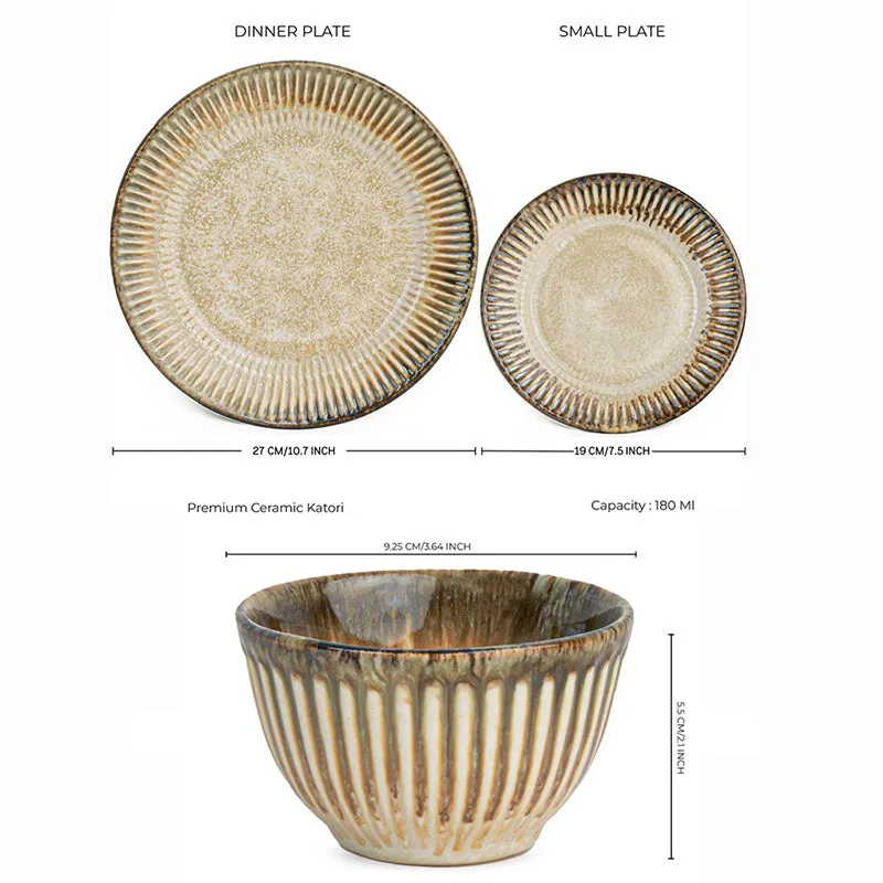 Mintora Beige Ceramic Dinner Set - 6 Piece Set media 7