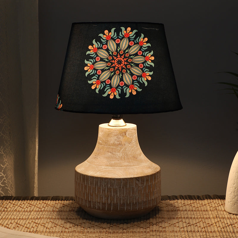 Toile Ming Printed Mango Wood Table Lamp - Multicolor