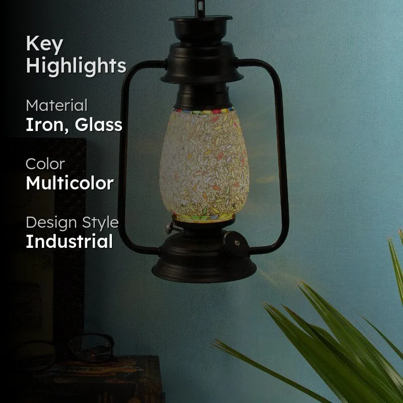 Siera Mosaic Lantern Iron Wall Lamp - Black media 2