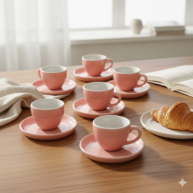 Misty Morn Cup & Saucer - Twelve Piece Set (180 ML)