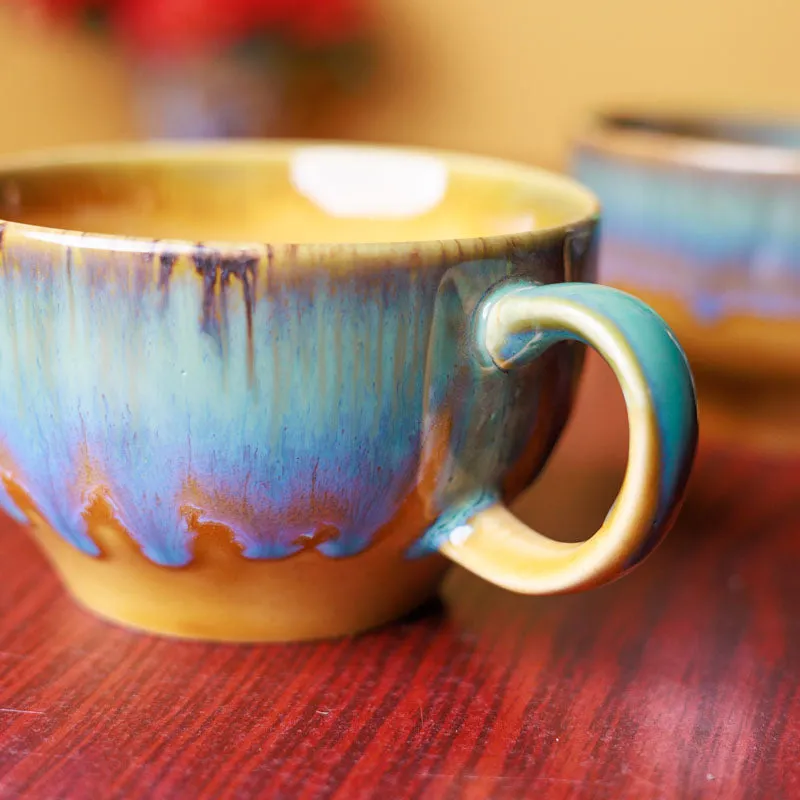 Cafe Clay Ceramic Coffee Mug (400 mL Each) - Set of Two media 4