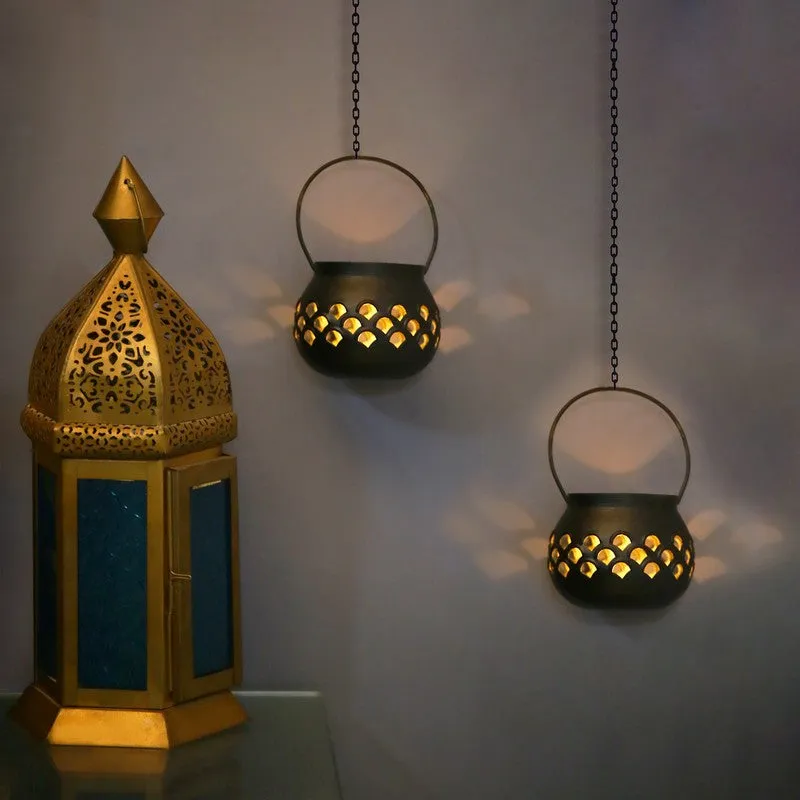 Marakki Matki Tealight Candle Holder (Black) - Set Of Two media 3