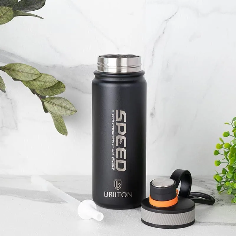 Macro Bliss Hot & Cold Thermos Water Bottle (Grey & Black, 750 mL Each) - Set Of Two media 3