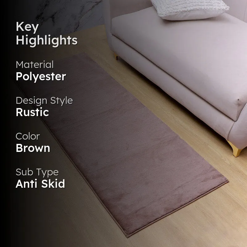 Ileva Anti Skid Runner Rug - Peanut Brown media 2