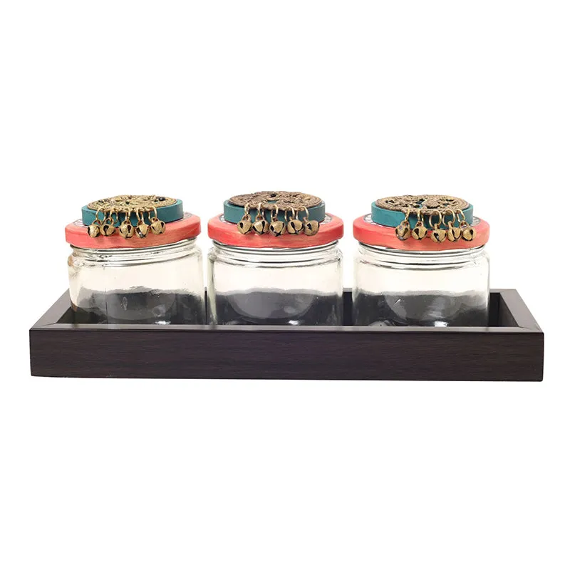 Hemant Jar Set With Tray - Four Piece Set media 5
