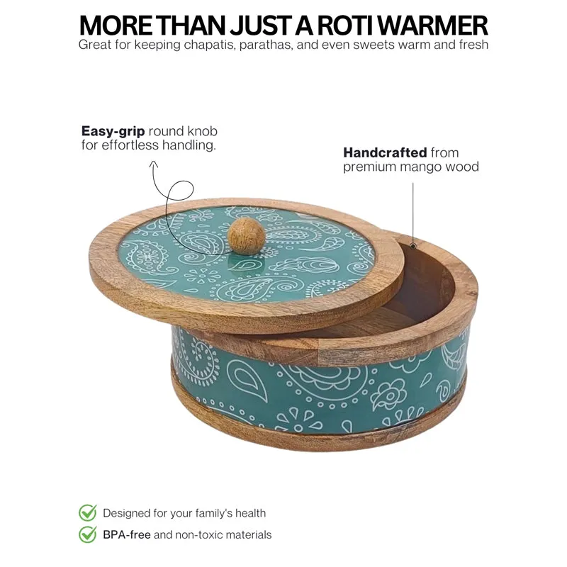 Rasva III Wood Roti Box - Teal media 3