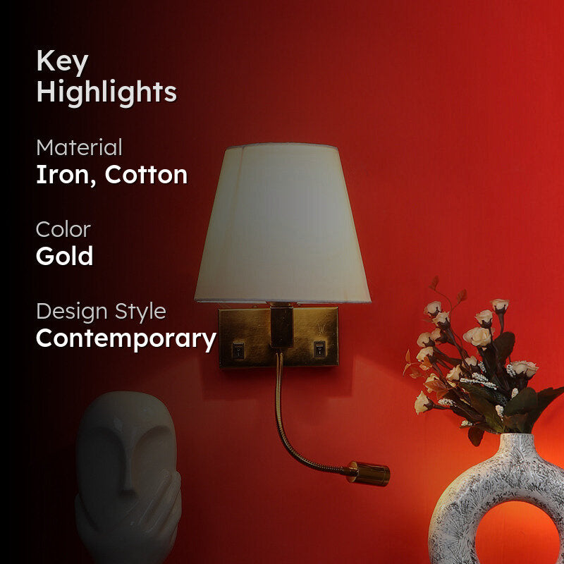 Nairobi Cotton Wall Lamp With Iron Base image 2