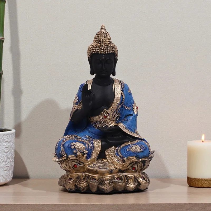 Solace Buddha Polyresin Idol (10 inches) - Yellow media 1