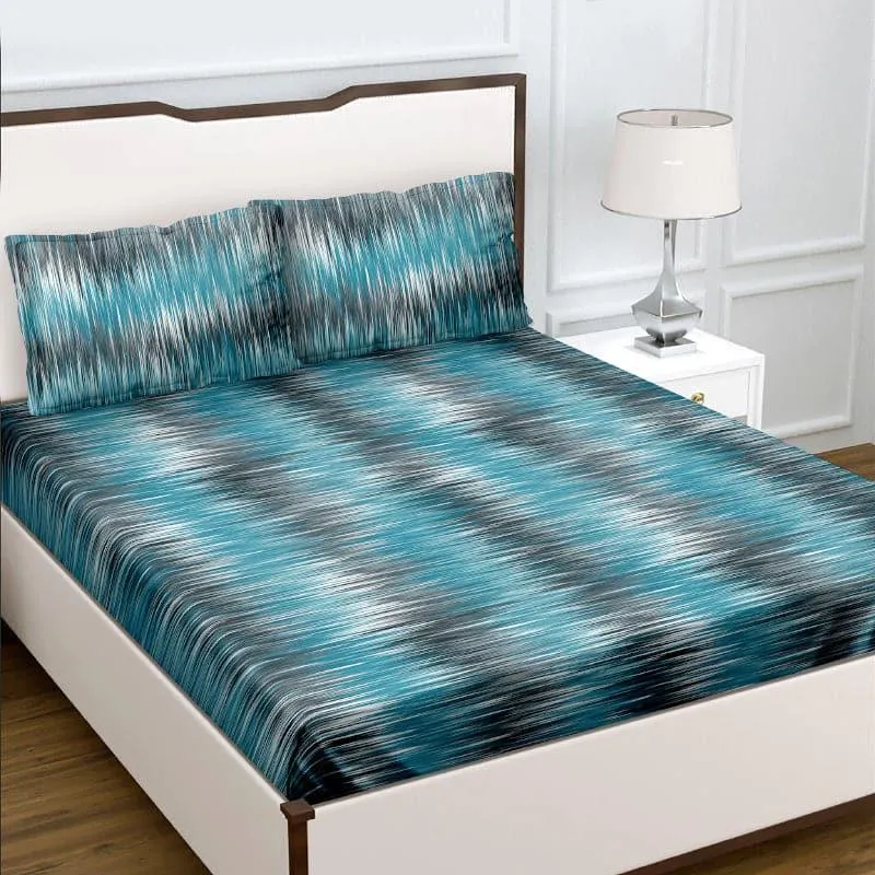 Esmeda Roga Cotton Bedsheet (Blue) - 104 TC media 1