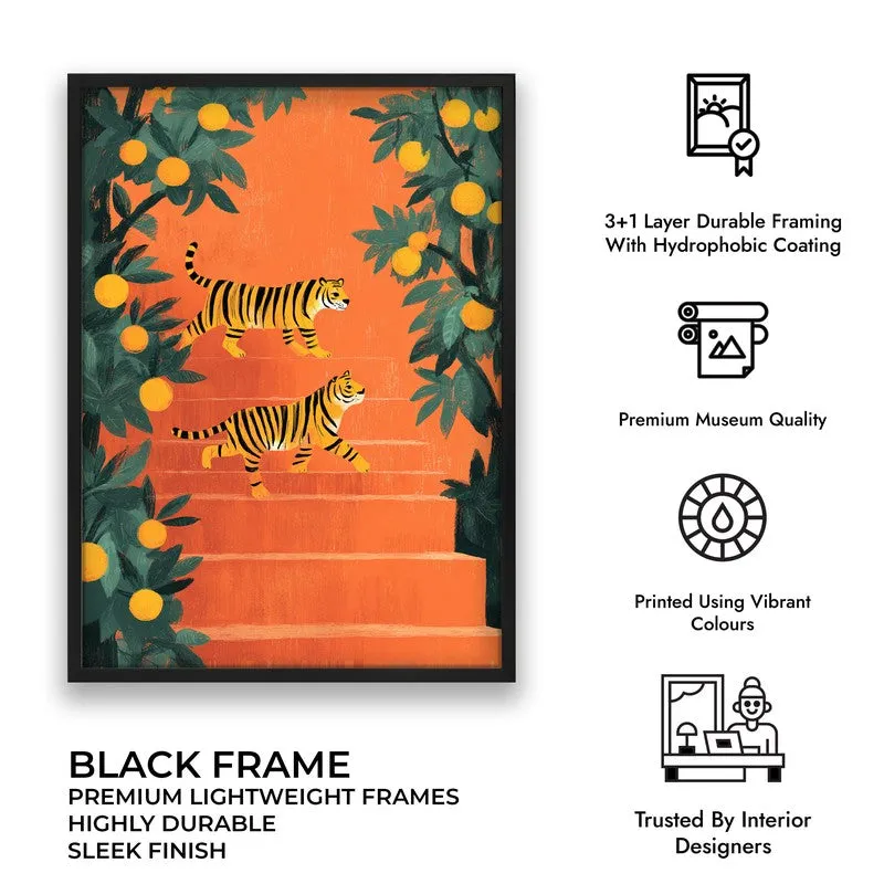 Tigris Canvas Wall Painting With Black Frame media 7