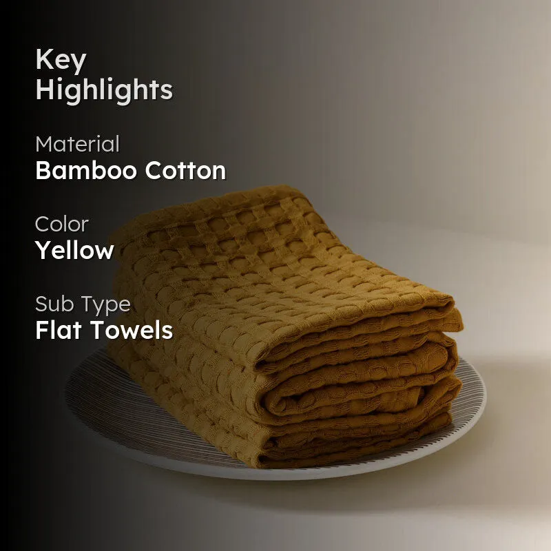 Cloud Soft Waffle Face Towel (Yellow) - Set Of Four media 2