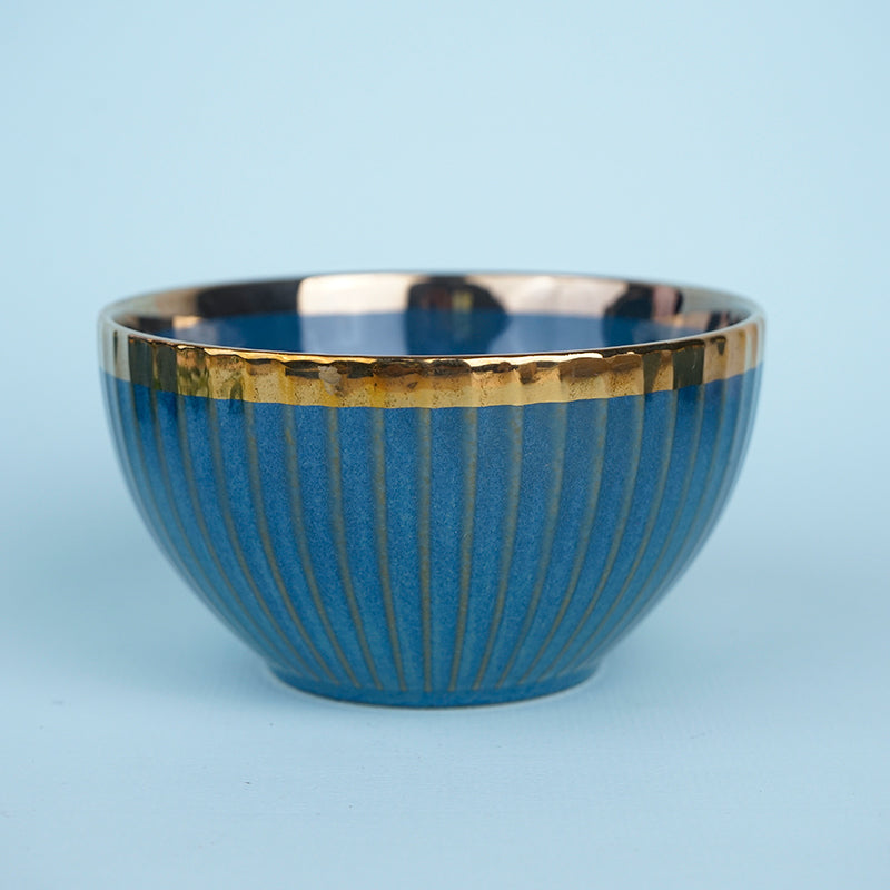 Amazo Blue Gold Serving Bowl (300 ML) - Set Of Four media 4