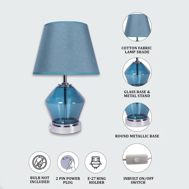 AarviDecor Brixton Designer Metal Table Lamp - Blue media 7