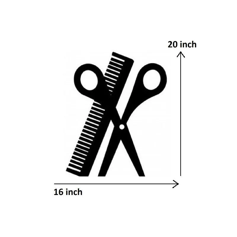 Haircut Salon Black Iron Wall Accent media 6
