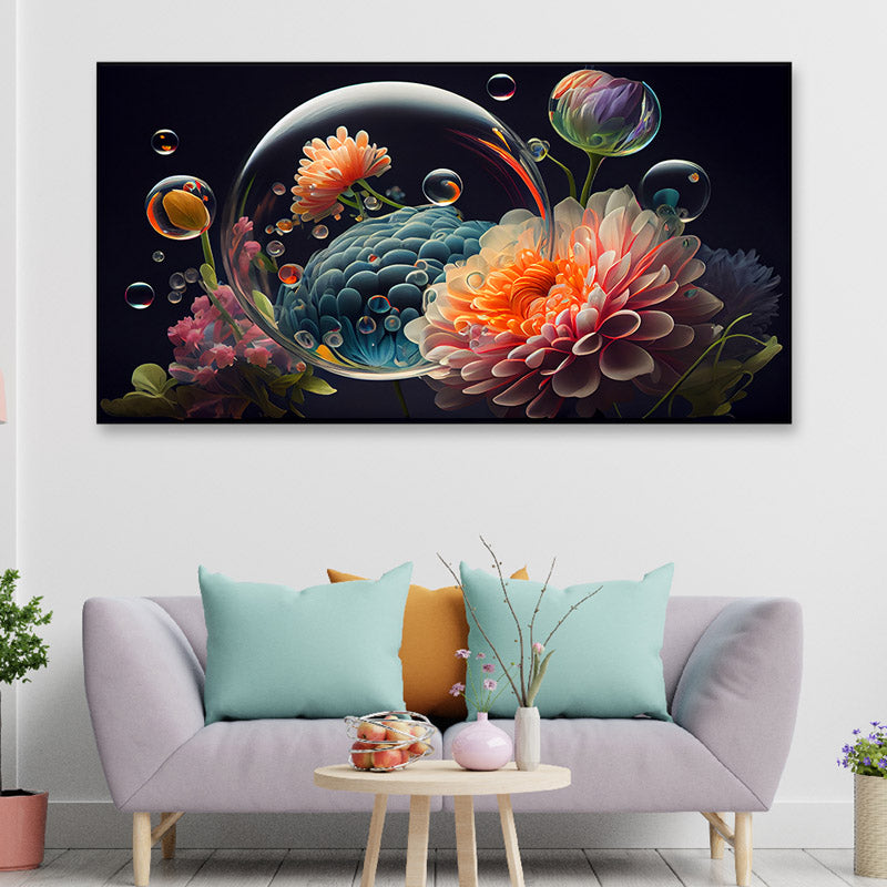 Orva Bubble FloralCanvas Wall Painting