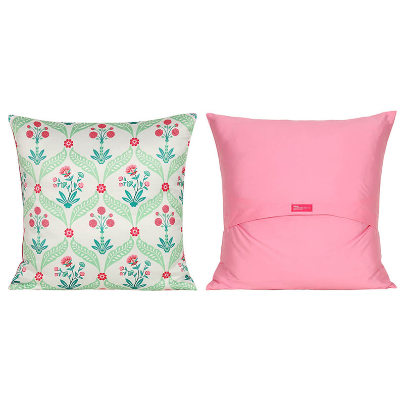 India Circus Blushing Printed Velvet Cushion Cover - Set Of Five media 4