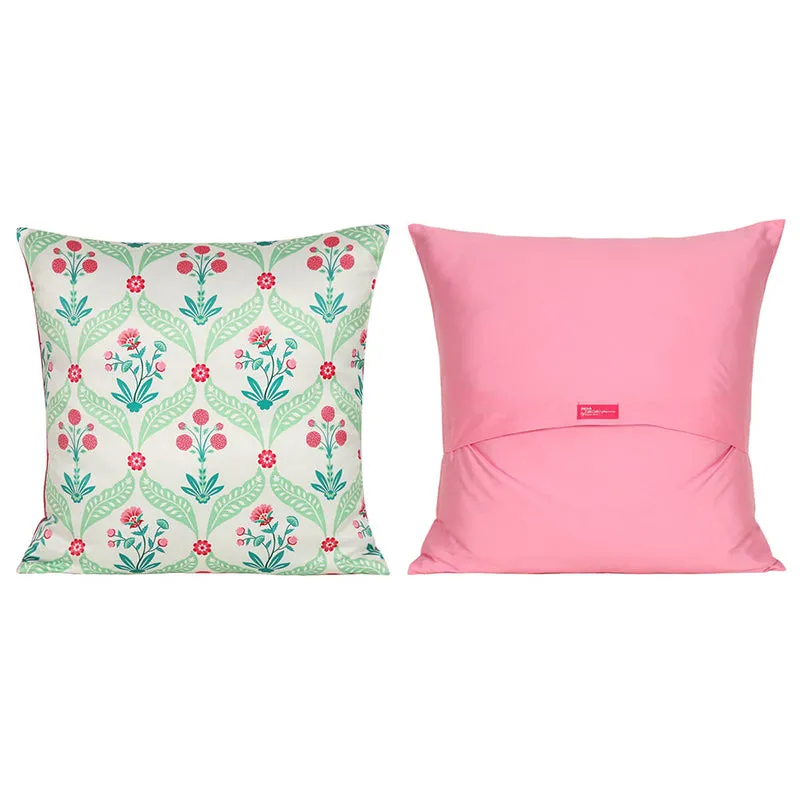 India Circus Blushing Printed Velvet Cushion Cover - Set Of Five media 4