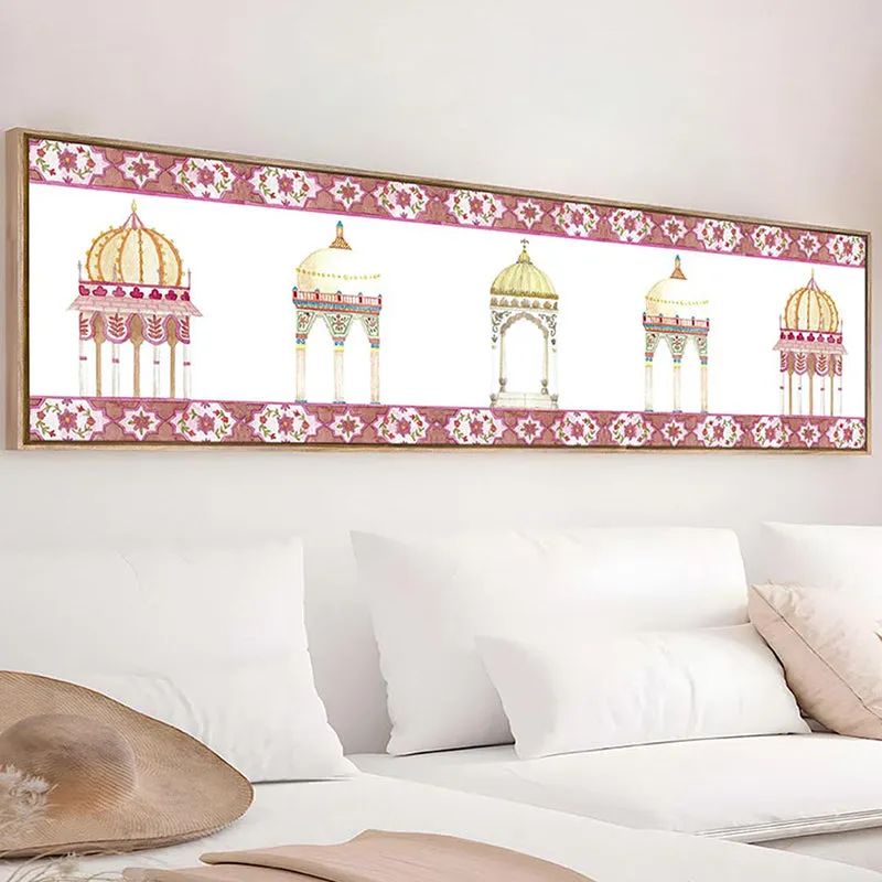Isfahan Ethnic Canvas Wall Art With Frame - Maroon media 3