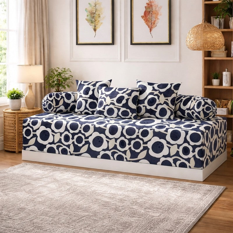 Zanora Printed Diwan Set - Six Piece Set