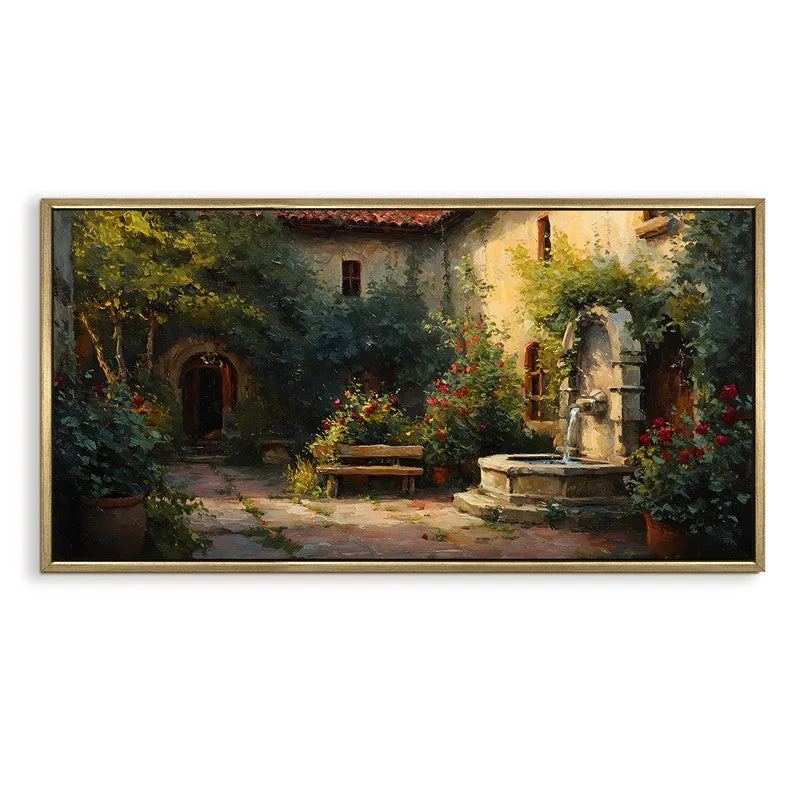 Restful Greens Canvas Wall Painting With Frame media 3