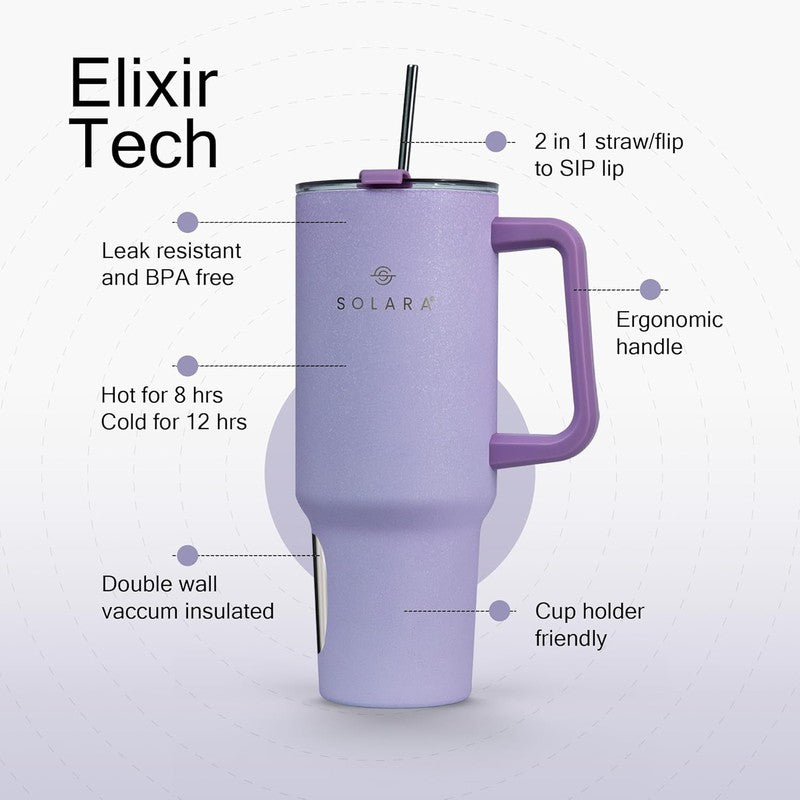 Solara Urban Chill Stainless Steel Tumbler (1200 mL) - Purple media 4