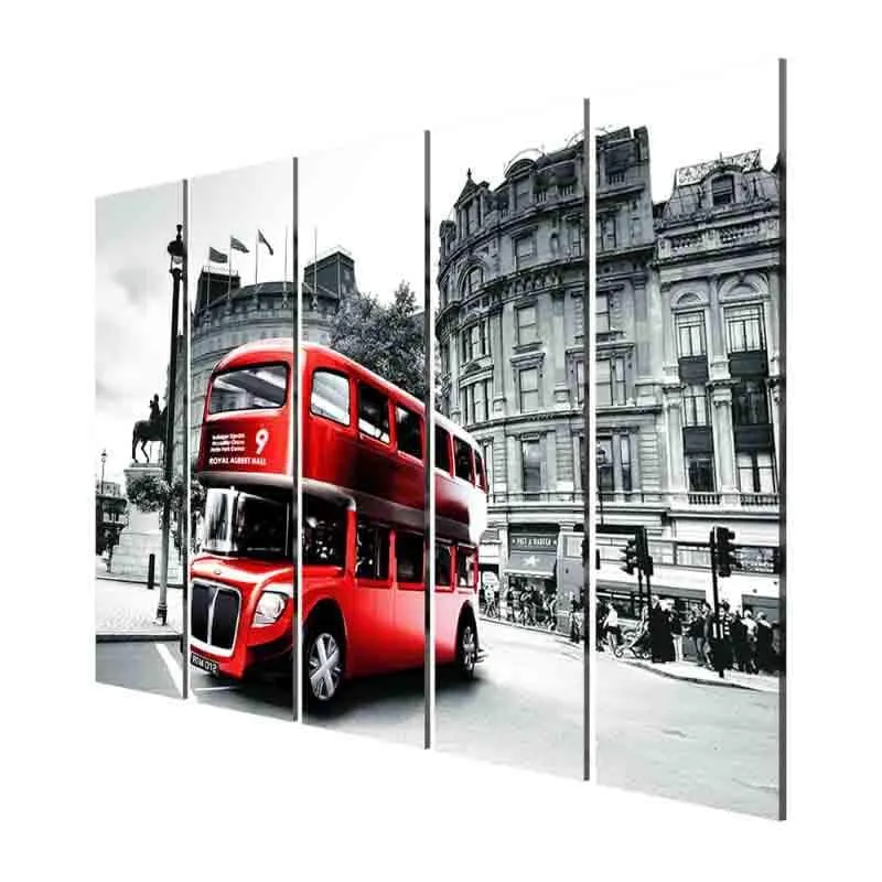 Double Decker Panelled Canvas Wall Art - Five Piece Set media 4