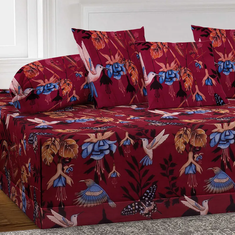 Maroon Mist Diwan Set - Six Piece Set media 3