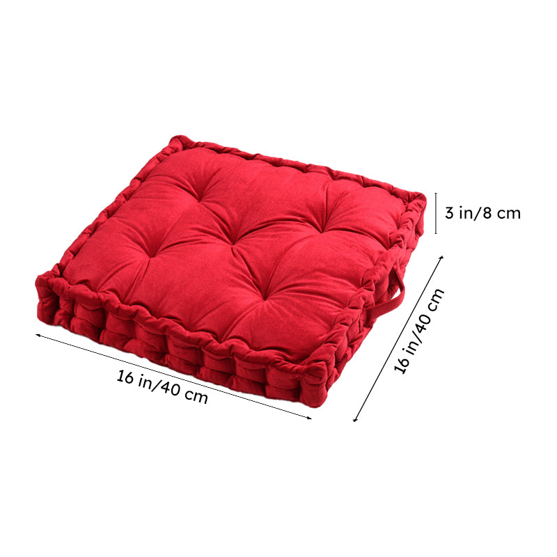 Roe Velvet Floor Cushion - Red media 6
