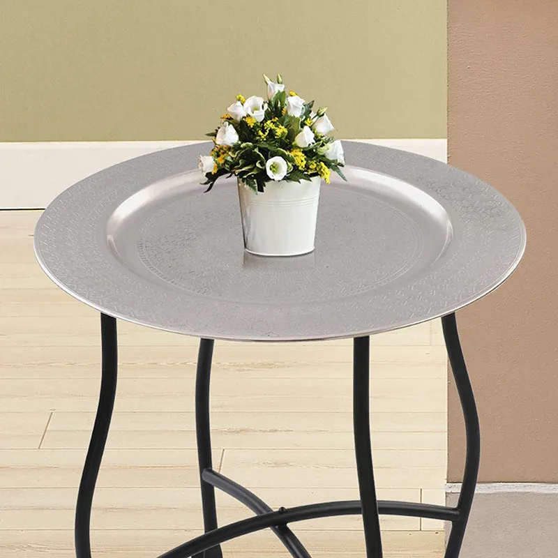 Etch Tribe Iron Side Table - Silver media 3