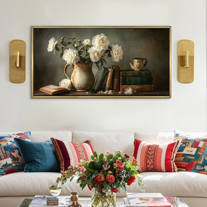 Floral Echo Canvas Wall Painting With Frame