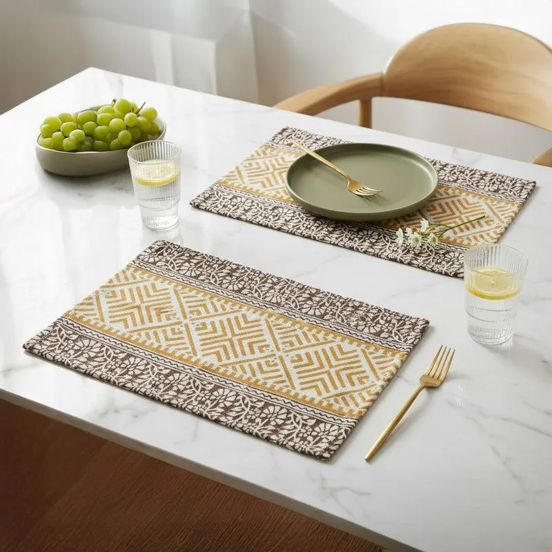 Linear Chic Canvas Table Mats - Set Of Two media 1