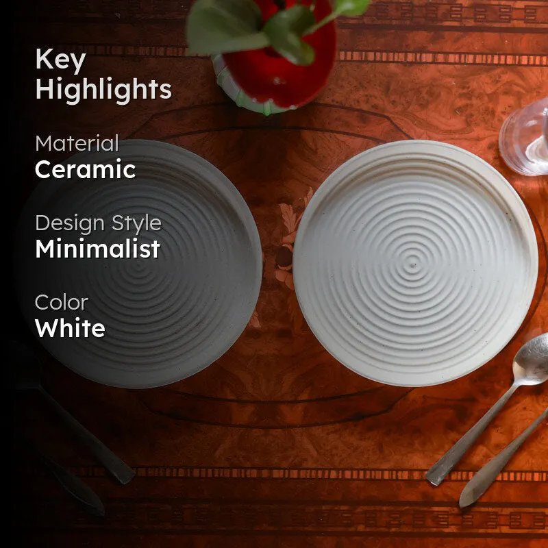 Fired Form Ceramic Quarter Plate (White) - Set Of Two media 2