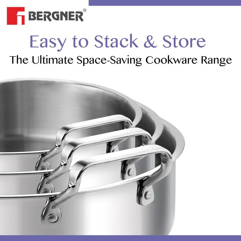 Bergner Stainless Steel Biryani Pot With Lid - 5800 ML media 5