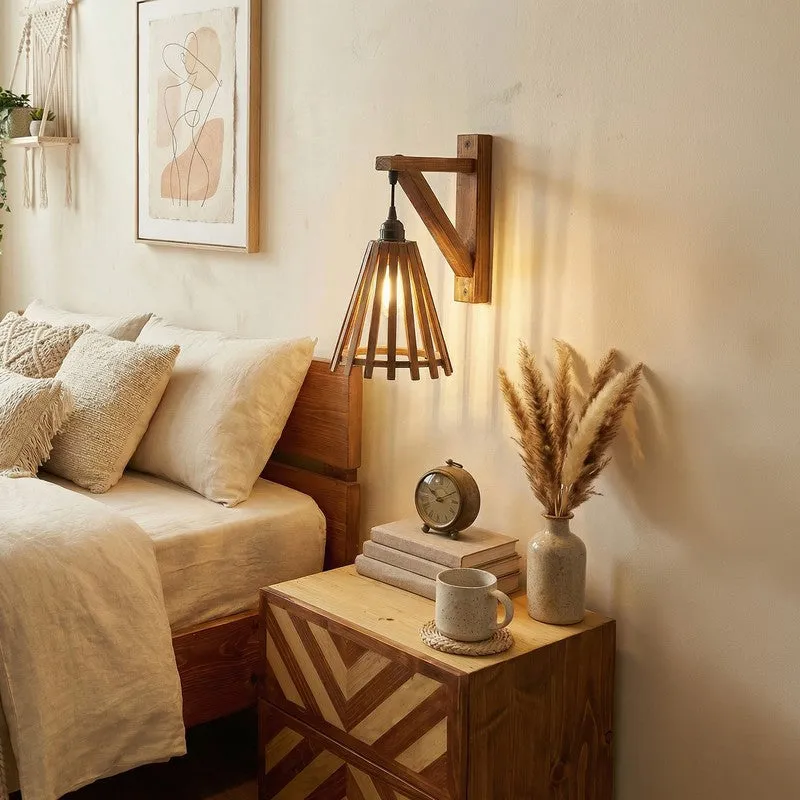 StripeForm Wooden Wall Lamp - Brown media 3