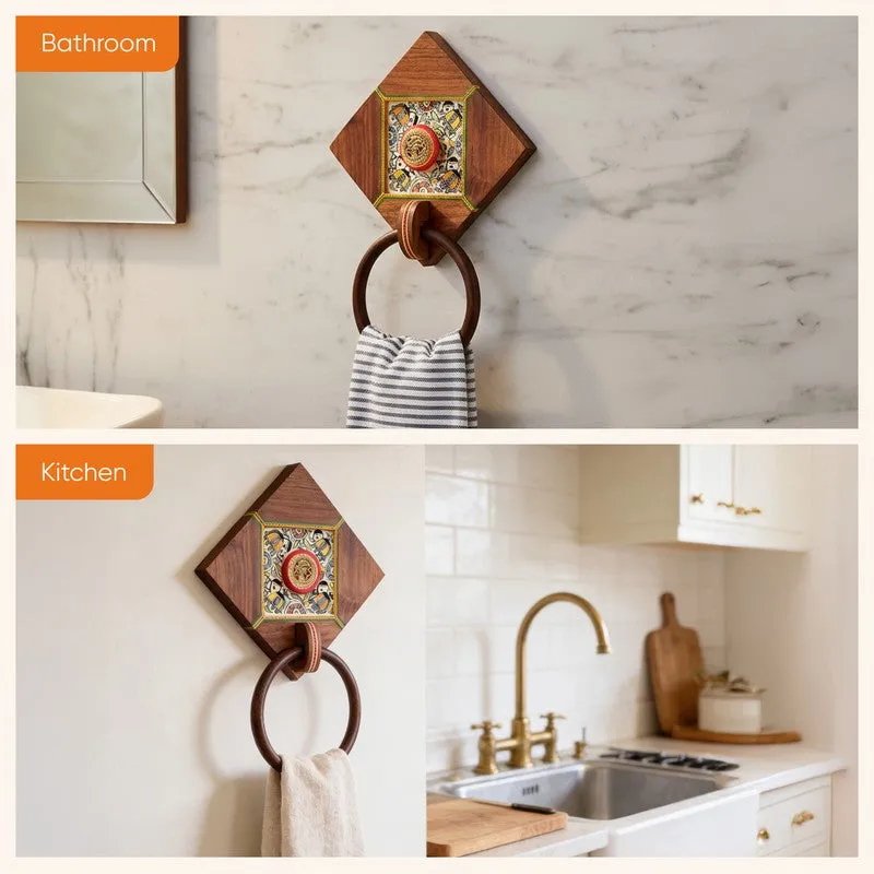 Gitika  Brass & Wood Towel Hanger media 10