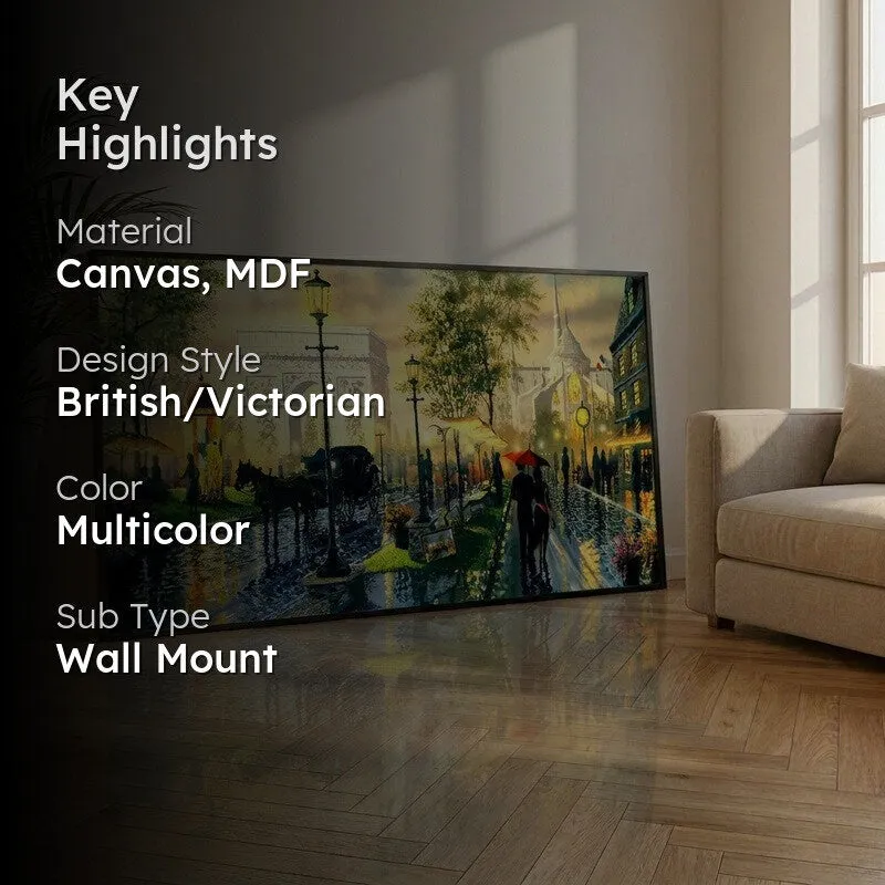 Parisian Romance Canvas Wall Painting With Frame media 2