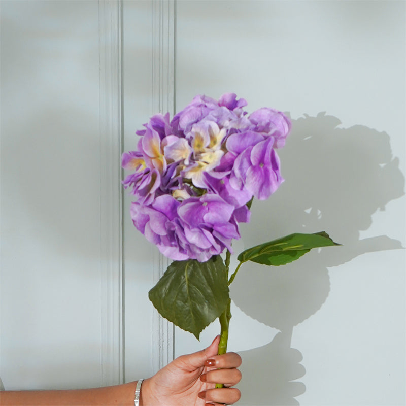 Faux Autumn Hydrangea Flower Stick (Purple) - 25 CM media 3