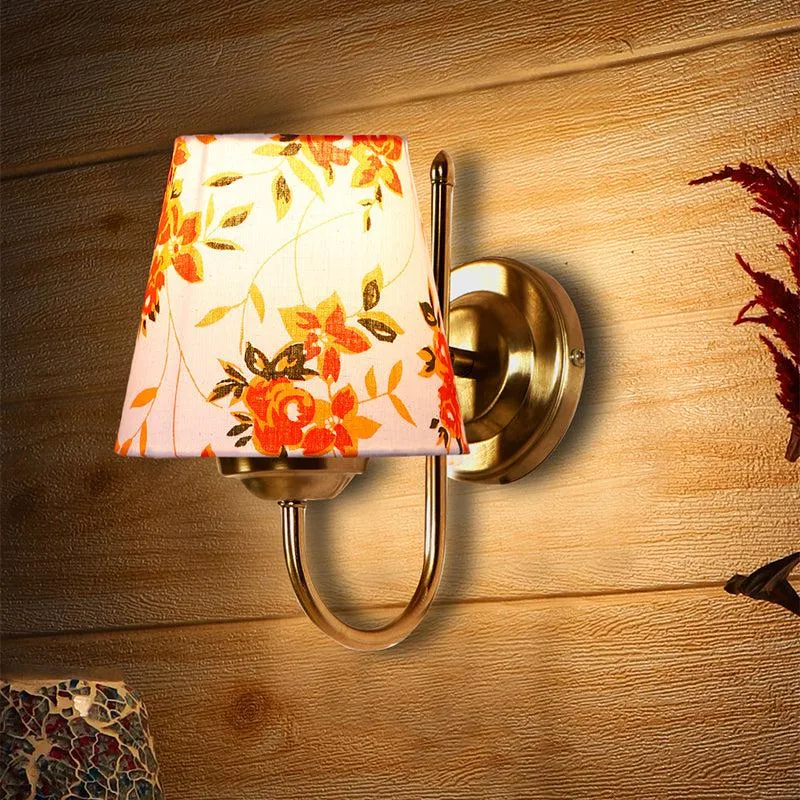 Altura Ibis Flora Conical Fabric & Metal Wall Lamp media 1