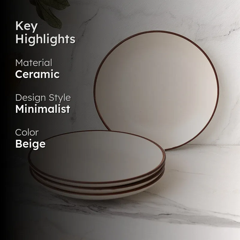 Riddo Quarter Plate (Beige) - Set Of Four media 2